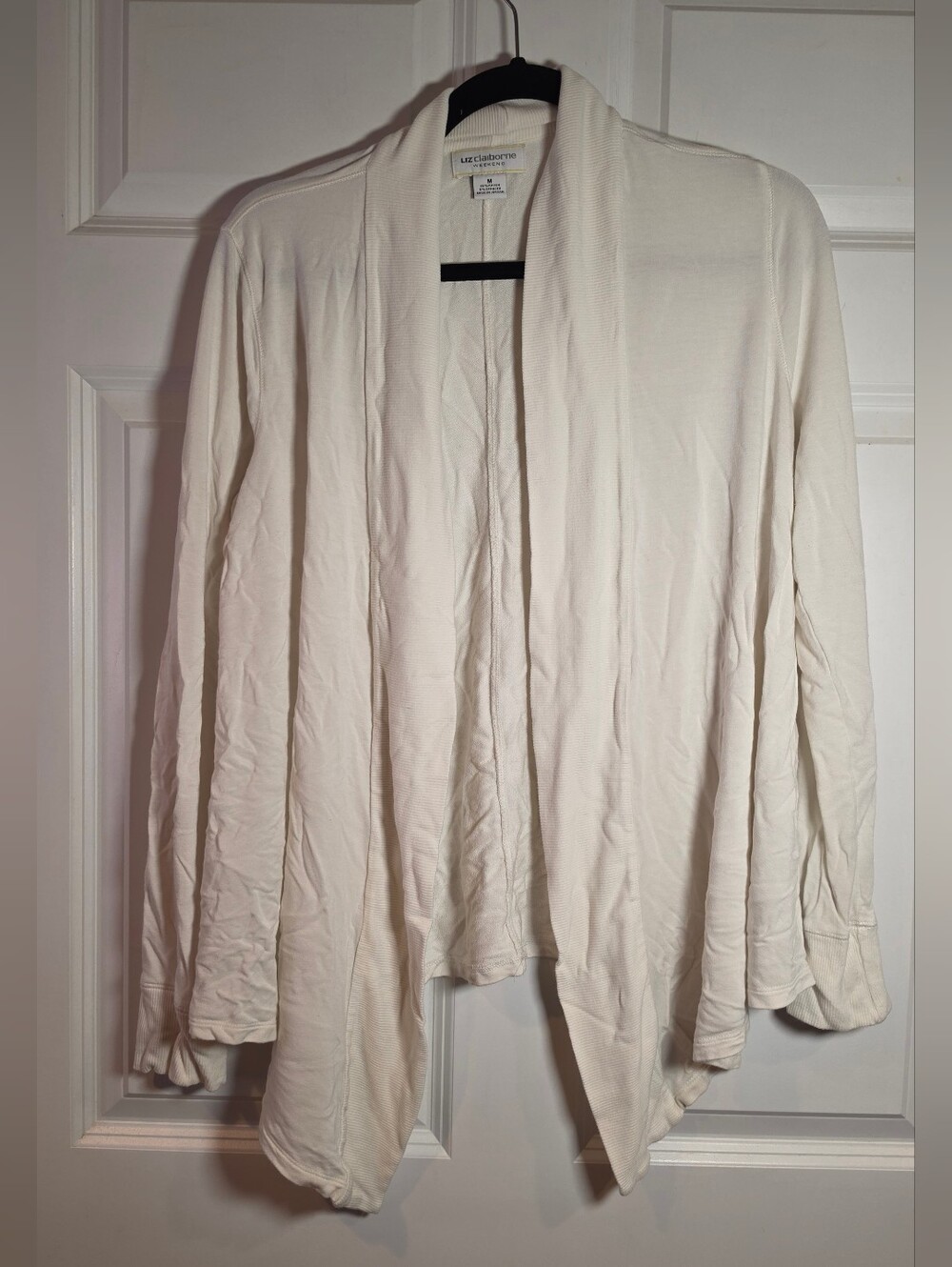 Liz Claiborne Cream Open-Front Women's Cardigan Sweater M